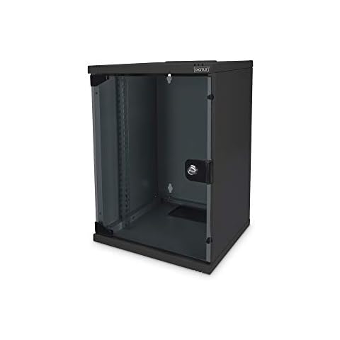 Digitus Network Cabinet 10 inch - 9 Rack Units - Wall mounting - HxWxD 464x312x300mm - Loading Capacity 30kg - Usable Depth 250mm - Black Cover