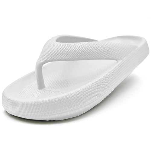 Cloud Flip Flops for Women, Cozislides Soft Slides Sandals, Flip Flops EVA Comfy Bath Spa Walking Sandals (White, Adult, Women, 9.5, Numeric Range, UK Footwear Size System, 10, Medium) - Image 6
