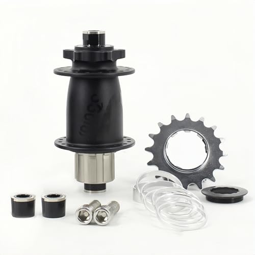 rningo Bike Hub Disc Brake 32H for Dirt Jump/Single Speed Bikes,Chrome-Molybdenum Steel Freehub High Strength Rear Bicycle Rim Hubs M10 Female Bolts (Black)