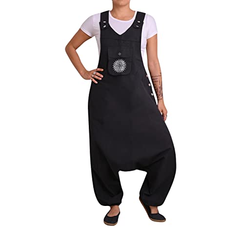 virblatt - Combinaison Sarouel Femme & Combaison Hommes | Unisexe|salopette sarouel homme salopette homme été hippie - Sprunghaft L-XL noir