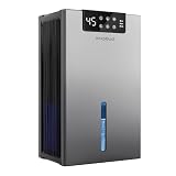 KeepGlad Dehumidifier, 98OZ Dehumidifiers for Home(1000sq.ft), Humidity Display Dehumidifier for Basement Bathroom Bedroom, Auto Shut Off, Washable Filter, Drain Hose, Timer, 7 Ambient Lights, Gray
