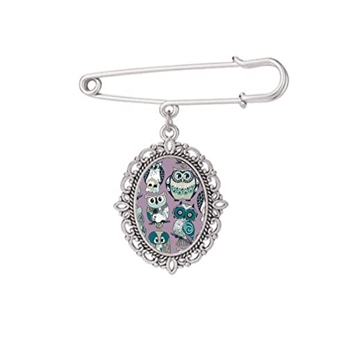 Broche chouette Art Déco mode femme accessoire chemise robe et châle M