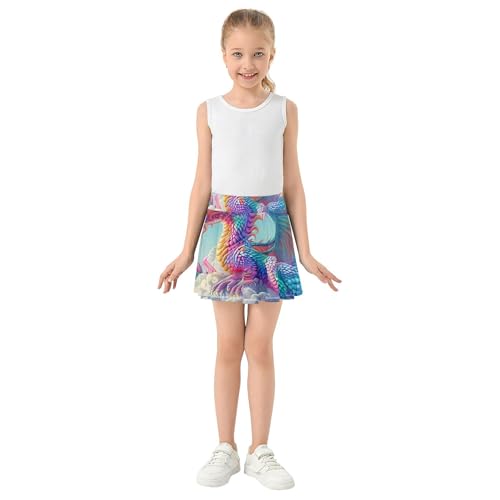 Dragon Clouds Rainbow Girls' Shorts Athletic Skorts Kids Tennis Skirts Purple School Skirt 3-4t3