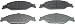 Wagner ThermoQuiet MX804 Semi-Metallic Disc Pad Set, Front