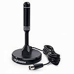 2026 Upgraded Indoor TV Aerial - High Gain Freeview HD 300+ Miles Long Range with Magnetic Base & 6.6ft Coax Cable for 4K 1080P Smart TVs