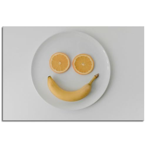 Feimioco Kitchen Creativity Wall Art Visual Appeal Canvas Prints Smile Face Poster For Home Set de 1 decoración sin marco de 45,7 x 30,5 cm
