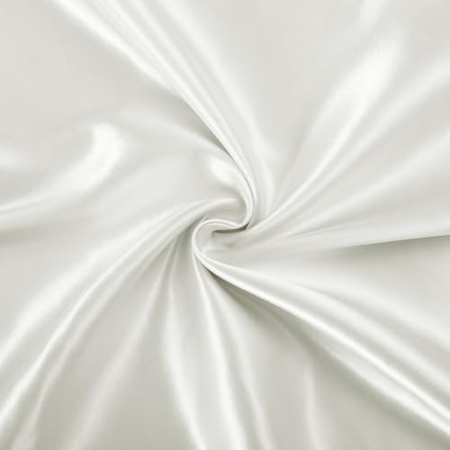 Image of SiinvdaBZX 4-Piece Cot Sheet Set 31 inch x 75 inch, Ivory White Satin Cot Size Sheets Silky Soft Rv Bunk Bed Sheets for Narrow Twin /Camp Bunk /Guest Beds /Army Cots /Trifold Mattress
