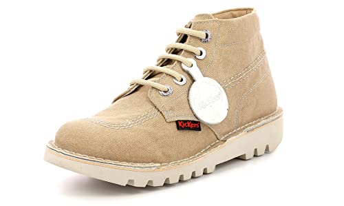 Kickers Kick Hi, Botas Cortas al Tobillo Mujer, Beige Claro, 39 EU