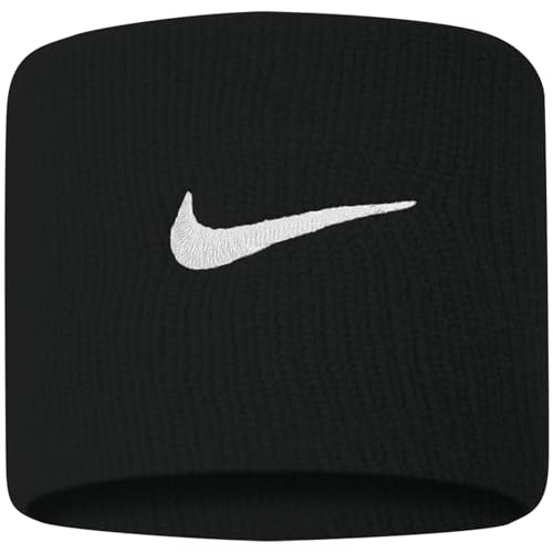 Nike Dri-Fit Home & Away Doublewide Wristbands (1 Pair, One Size Fits Most, Black/Base Grey)