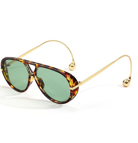 Trendy Oversized Aviator Sunglasses for Women Men Retro Big Round Sun Glasses Vintage Shield Shades CS012