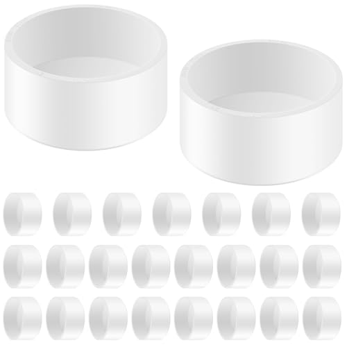 Image of 20 Packs 2 Inch PVC Pipe End Cap, Fits 2.375 inch OD Schedule 40 Furniture Grade, Heavy Duty Slip-on Caps for DIY Furniture, Garden Shelf, White