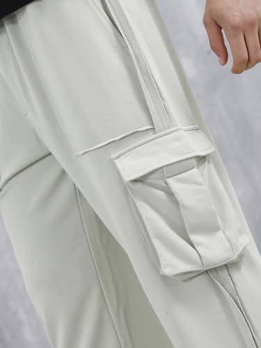 Image of WROGN Men's Cotton Cargo Pants | Solid | Relaxed Fit