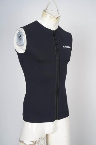 Freebily Chaleco de traje de neopreno para hombre sin mangas 3mm con cremallera, negro talla M miniatura 6