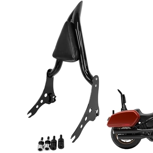 DreDoggMoto Abnehmbares schwarzes Sissy-Bar-Pad für Harley Davidson Low Rider S ST FXLR FXLRS FXLRST 2018–2024 Sport Glide FLSB Beifahrer-Rückenlehne mit Docking-Hardware-Kits