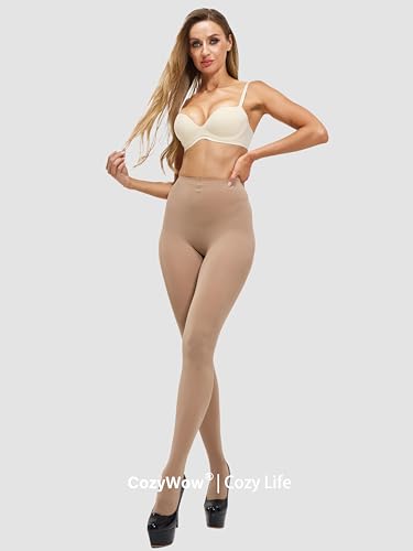 Image of CozyWow Women's 80D Soft Opaque Tights, High Waist Solid Color Womens Tights with 30+ Colors