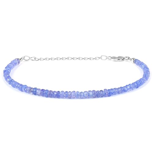 Bracelet tanzanite perles facettées, cadeau de naissance Décembre