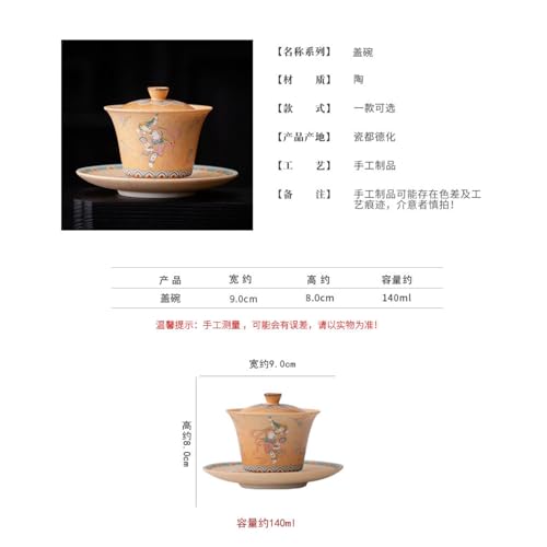 Service à thé céramique Feitian Sancai Gaiwan rétro 140ml