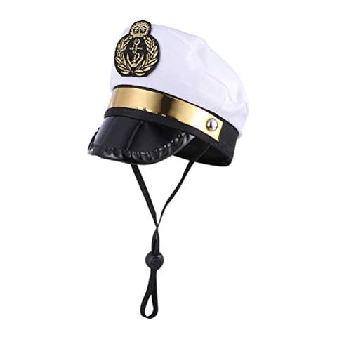 Seemann Kapitän Hat Kapitänsmütze Matrosen Kapitänsweiße Kapitänsmütze Hund Katze Welpe Matrose Halloween Cosplay Kostüm Mütze Cover