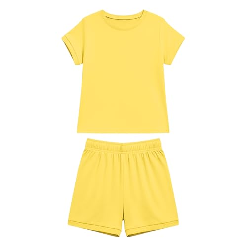 Conjunto de 2 piezas para niñas con camiseta cómoda y pantalones cortos con cordón 2