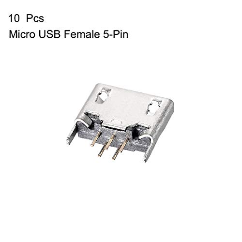 uxcell conector hembra Micro USB 5 pines, pack 10 miniatura 2