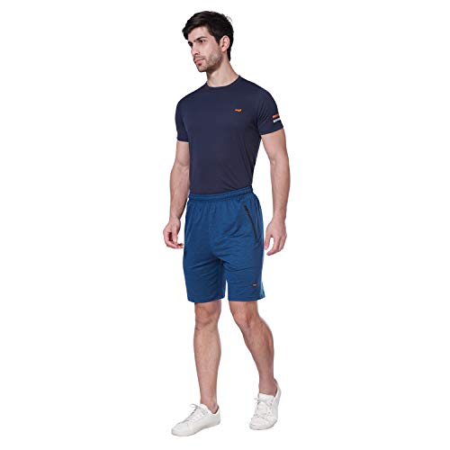 Image of berge' Sports Wear Shorts for Men Long Shorts Dry Fit Melange Fabric with Secure Zipper Pockets Short Sports for Men