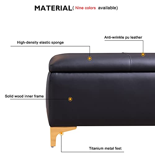Banc de lit en cuir synthétique pour ranger et désencombrer la chambre