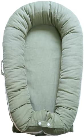 Deluxe Infant Lounger, Baby Nest Cover for Baby Girls & Boys, Newborn Essentials for Baby 0-12 Months, 100% Cotton (Corduroy Cotton, Sage Green)