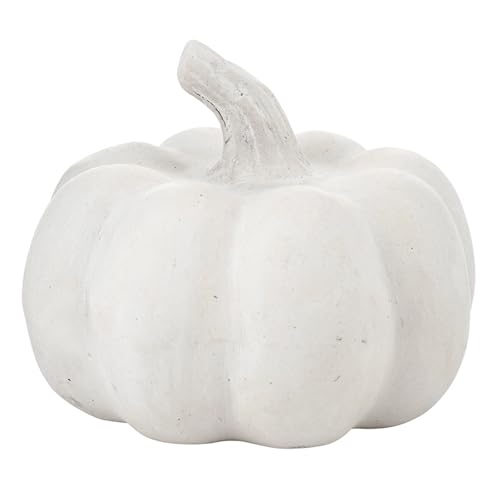 Santa Barbara Design Studio Thanksgiving Fall Dcor - White Handcrafted Paper Mache Sculpture Small Pumpkin