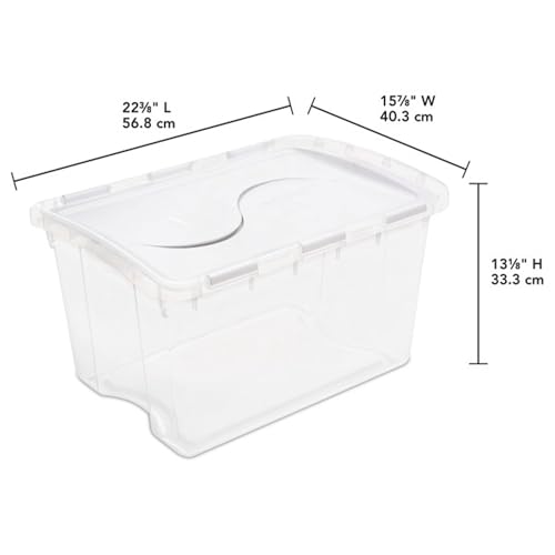 Image of Sterilite 6-Pack Stackable Storage Bin with Lid, Clear Plastic Design, 48 Quart