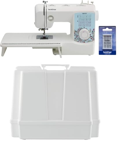 Image of Brother XR3774 37-Stitch Sewing and Quilting Machine with Wide Table, Hardcase for Carrying and Storage and 5-Piece Sewing Machine Needles