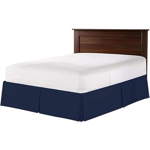 California King Navy Blue Bed Skirt by Drona Bedding Cover