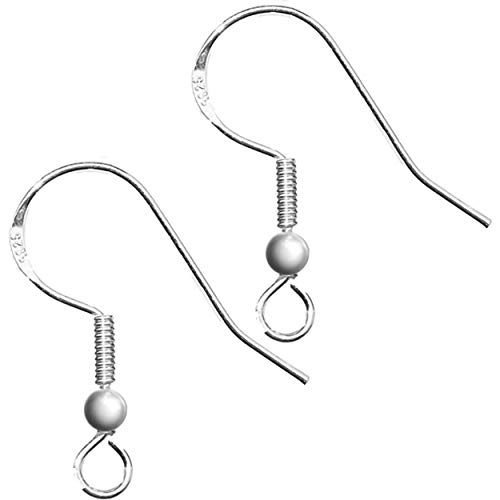 image for Beneroots 100 PCS/50 Pairs 925 Sterling Silver Earrings Hooks with Sil