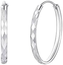 Big Hoop Earrings,925 Sterling Silver Hoop Earrings for Women Girls 2 3 4 5 6 cm Sensitive Ears