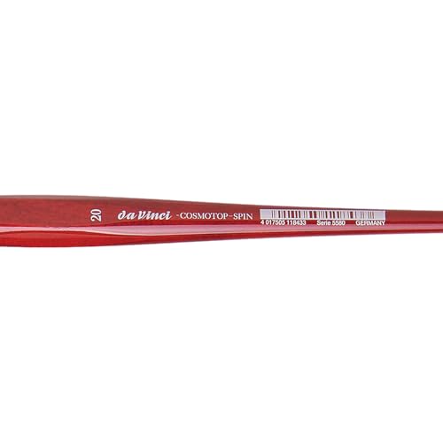 Image of da Vinci Watercolor Series 5580 CosmoTop Spin Paint Brush, Round Synthetic with Red Handle, Size 20 (5580-20)