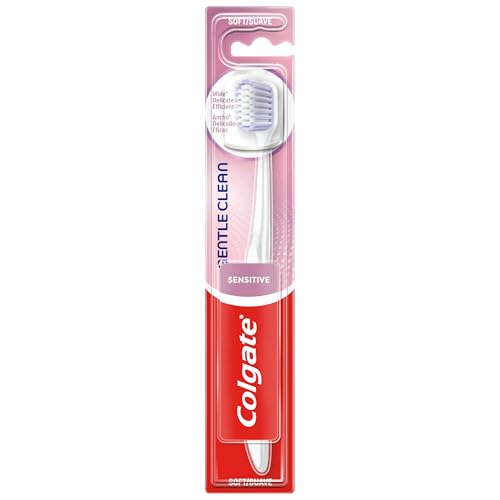 Colgate Gentle Clean Sensitive - Cepillo de dientes suave - Cabezal ancho - Filamentos de alta densidad para una limpieza suave y profunda entre los dientes
