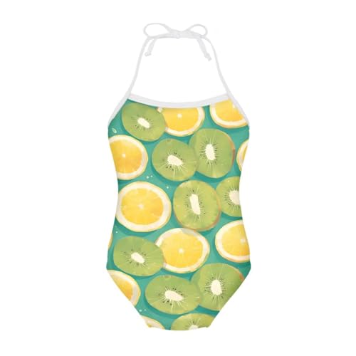 Image of Girls One Piece Swimsuit Beach Bathing Suit Toddler Floral Halter Straps Swimwear for 1-10 Years
