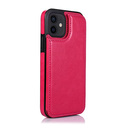 Étui portefeuille en cuir rose pour iPhone 11 Pro Max avec fentes pour cartes intégrées