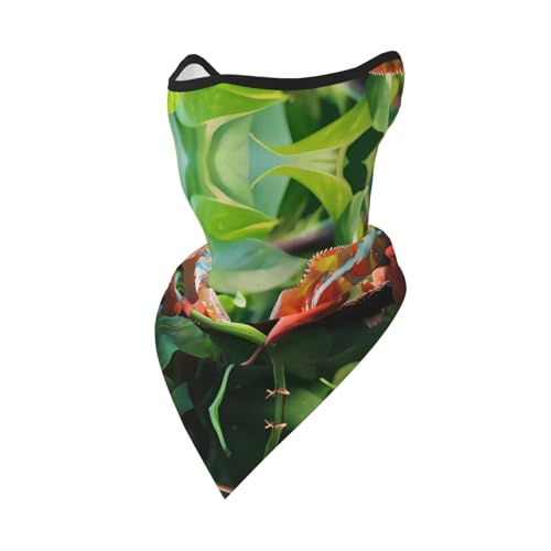 POEZJZW Bonita bandana con estampado de camaleón, bufanda para la cara, calentador de cuello, multifuncional, sin costuras