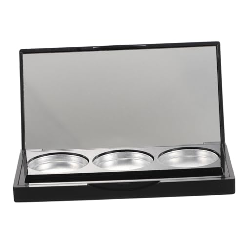 SOESFOUFU Versatile Makeup Storage 3-compartment Eyeshadow Pans Black Metal Palette Portable Blush Palette Diy Makeup Organizer