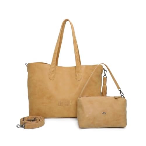Fritzi aus Preussen Damen Jördis Vintage Honey Mustard Shopper, N