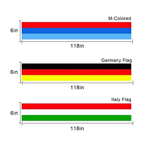 Lanzmyan 118’’X6’’ Germany Flag Color Vinyl Stripe Car Hood Decal Sticker For Grille Fender Hood Roof Side Skirt Body Trunk Exterior Decoration #TOP4