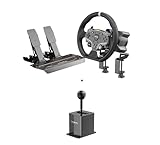 MOZA R3 Licensed Steering Wheel and Pedals Bundle 4PCs for Xbox & PC: 3.9Nm Direct Drive WheelBase, 11-inch Racing Wheel, Pedals and Desk Clamp, HGP Racing Shifter 7+R PC USB Simulator Shifters