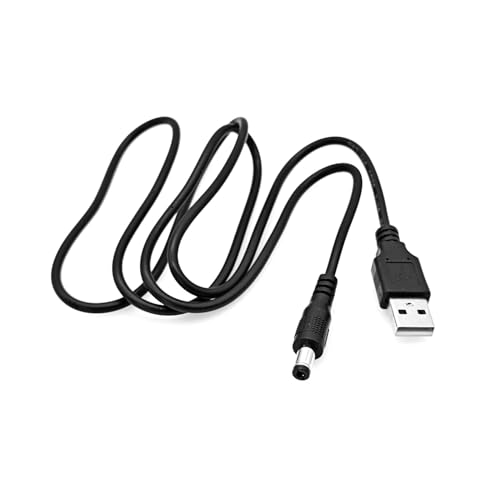 JZK 1M 5V 2A Câble d'alimentation USB vers CC prise 5.5 x 2.1 mm, cordon chargeur pour haut-parleur Bluetooth, pour Minirig 3, pour support vertical ventilateur pour...