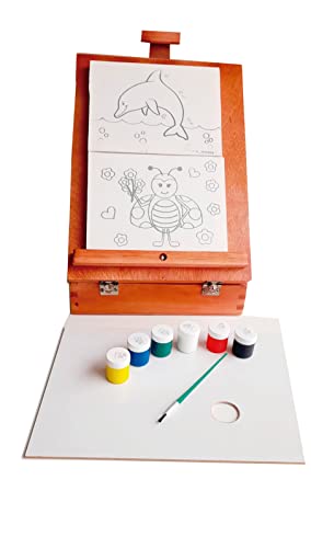 Combo Com 2 Telas Para Pintura, Maleta Cavalete, Guache e Pincel