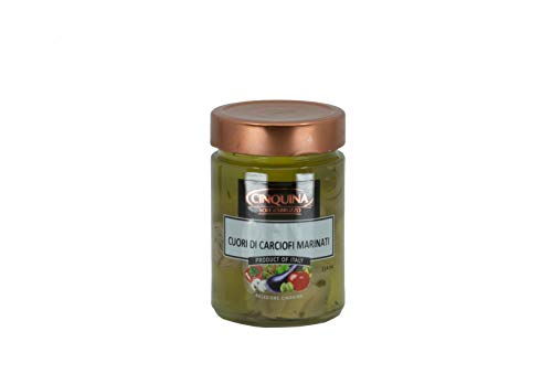 Italian Marinated Heart of Artichokes, Ciniquina Marinated Artichokes, Product of Italy, 11.29 OZ NET WEIGHT 4 PACK