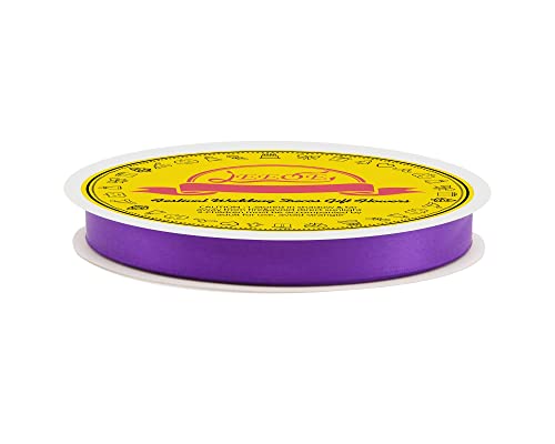 Image of Double Face Purple Satin Ribbon 1 /2 inch X 50 Yards Polyester Purple Ribbon for Gift Wrapping Very Suitable for Weddings Party Invitation Decorations and More