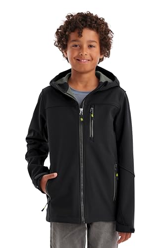 killtec Niños Chaqueta softshell/outdoor con capucha Jungen Softshelljacke, schwarz, 164, 43198-000