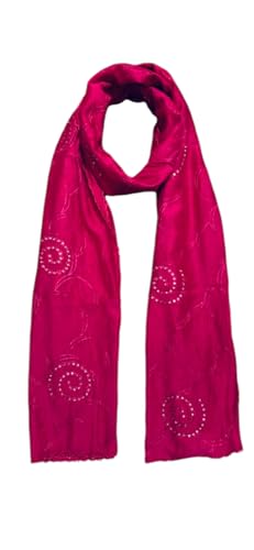 Image of LKC WOMEN'S SEQUENCE EMBROIDERED SELFDESIGN SOFT COTTON CHANDERI DUPATTA