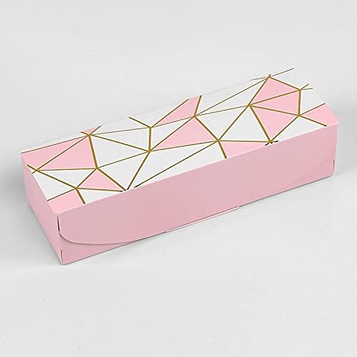 Crysdaralovebi 20pcs Rectangular Marbling Cardboard Gift Box Black Plume Paper Packaging Boxes Chirstmas Thank You Cake Chocolate Paper Boxes (Geometry,21.5x7x5cm)