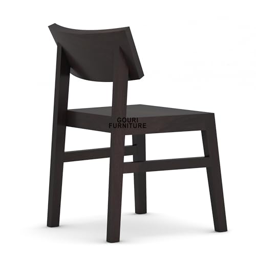 Image of Wooden Dining Table Set 4 Seater with Top Glossy Finish | Round Four Seater Dinner Table with 4 Chairs Solid Wood Dining Room Sets for Hotel Restaurant (DIY) Self Customer Assembly (Walnut, Sheesham)